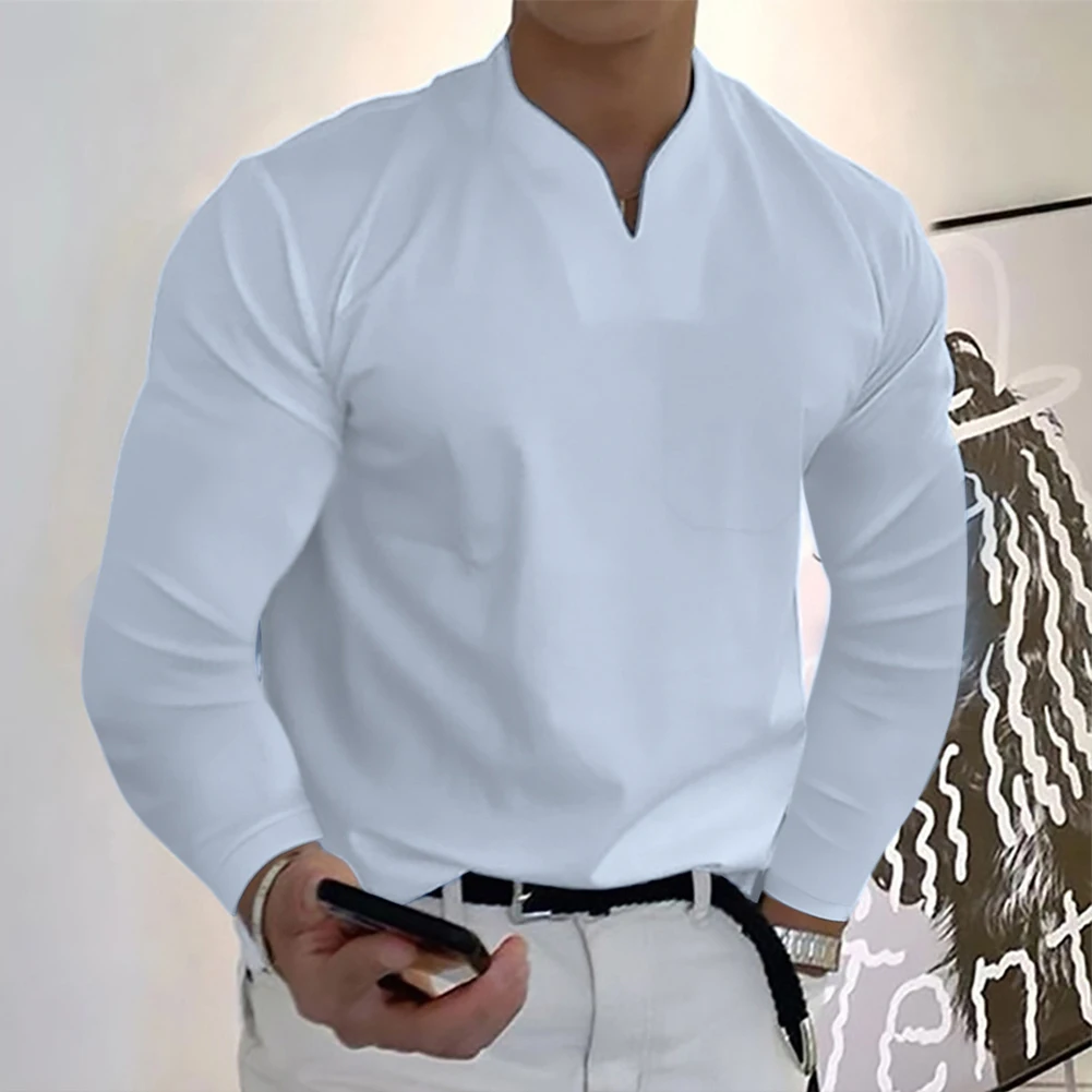 Men Autumn V Neck Long Sleeve Dress Shirts Slim Collar Office Blouse Tops Tee Business Casual Elastic Solid Pure Cotton T-shirts
Men Autumn V Neck Long Sleeve Dress Shirts Slim Collar Office Blouse Tops Tee Business Casual Elastic Solid Pure Cotton T-shirts