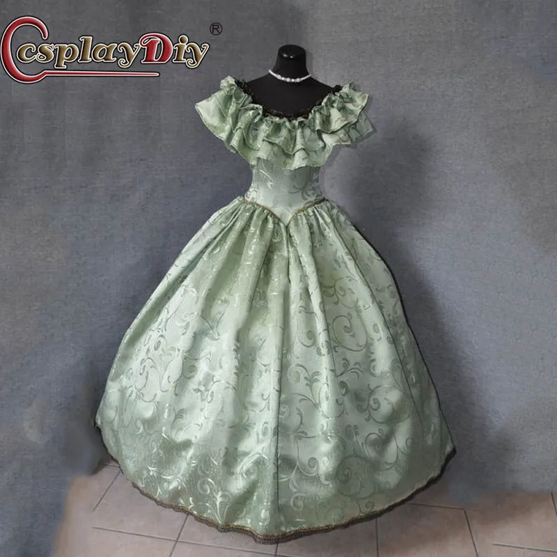 

Cosplaydiy Civil War Southern Belle Loose Ball Gown Victorian Gown Medieval Baroque Dress Costume Gothic Green Princess Dress