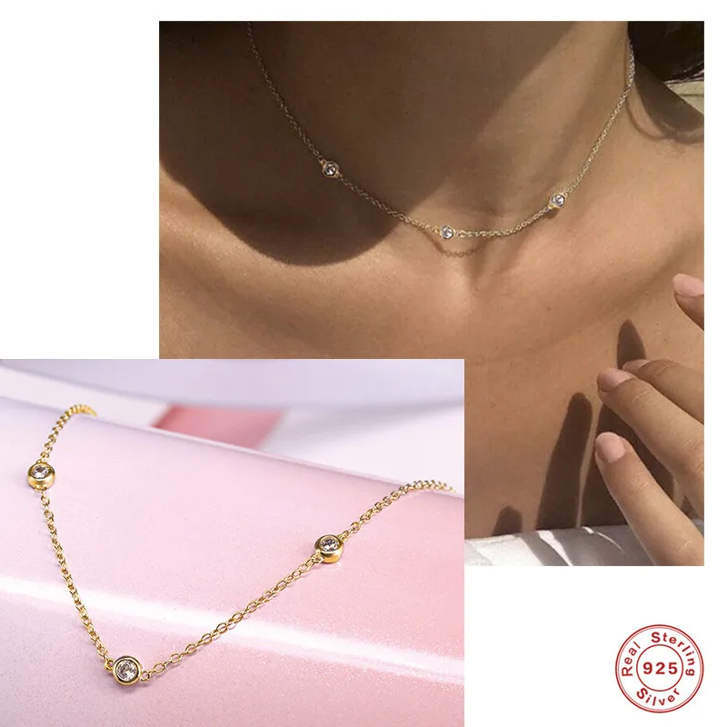 S925 Sterling Silver Clavicle Necklace Simple Fashion INS Wind Diamond Clavicle Necklace Accessories
S925 Sterling Silver Clavicle Necklace Simple Fashion INS Wind Diamond Clavicle Necklace Accessories