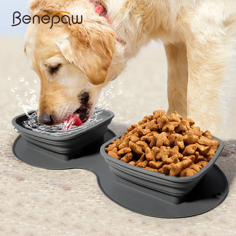 Портативная двойная миска для собак Benepaw, складная Нескользящая миска для еды с силиконовым ковриком для путешествий, Походов, Кемпинга
Портативная двойная миска для собак Benepaw, складная Нескользящая миска для еды с силиконовым ковриком для путешествий, Походов, Кемпинга