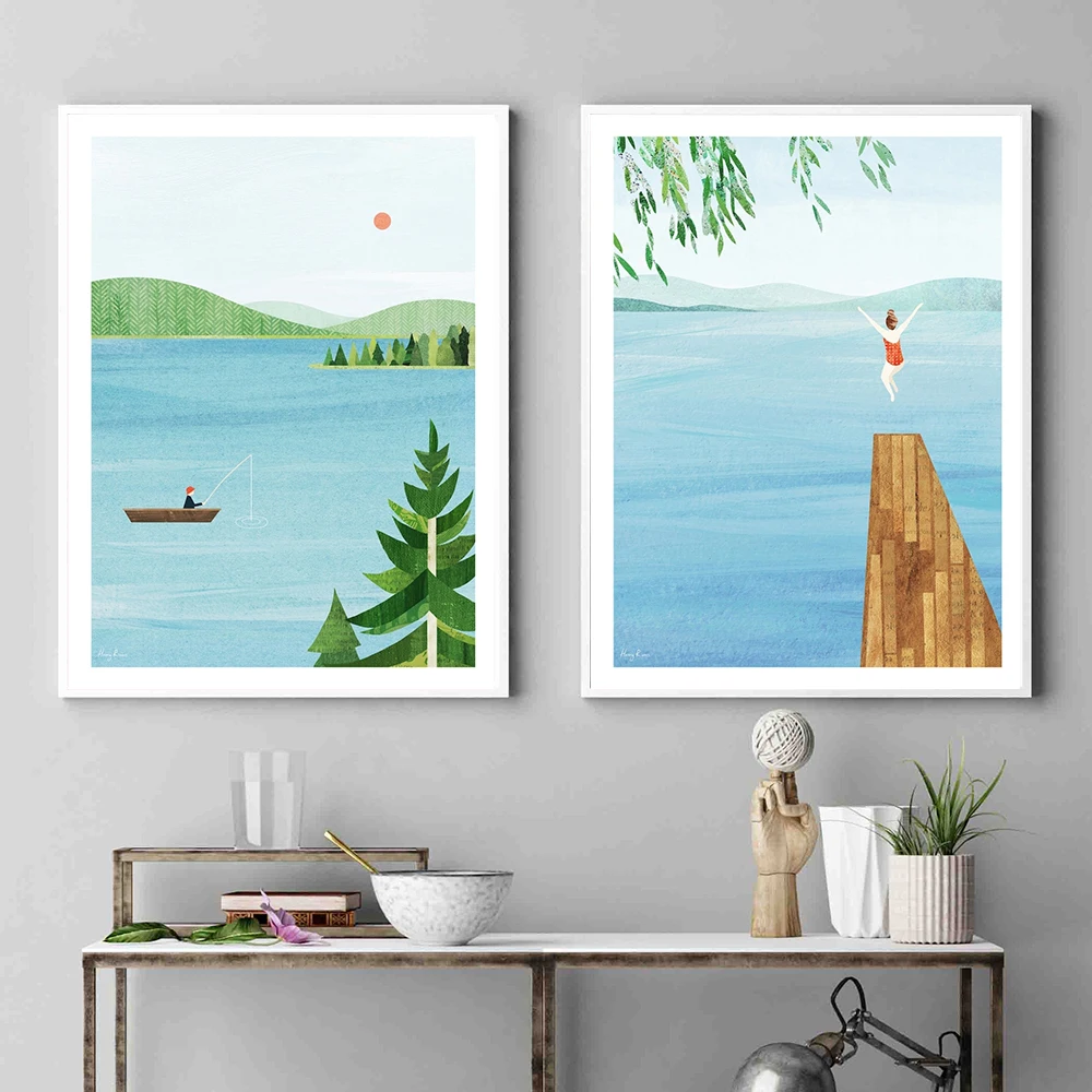 Wild Swimming On The Lake Art Print Minimalist Boat Wall Canvas Painting Nordic Landscape Posters Pictures For Living Room Decor
Wild Swimming On The Lake Art Print Minimalist Boat Wall Canvas Painting Nordic Landscape Posters Pictures For Living Room Decor
