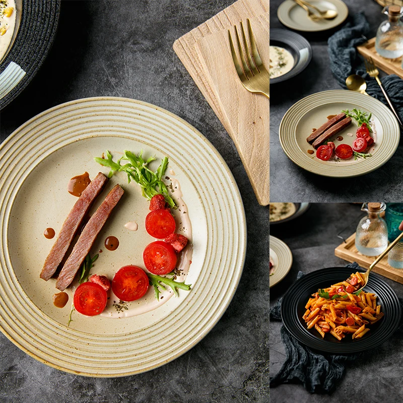 Western restaurant tableware pasta plate European retro salad plate water corrugated steak plate spaghetti plate
Western restaurant tableware pasta plate European retro salad plate water corrugated steak plate spaghetti plate