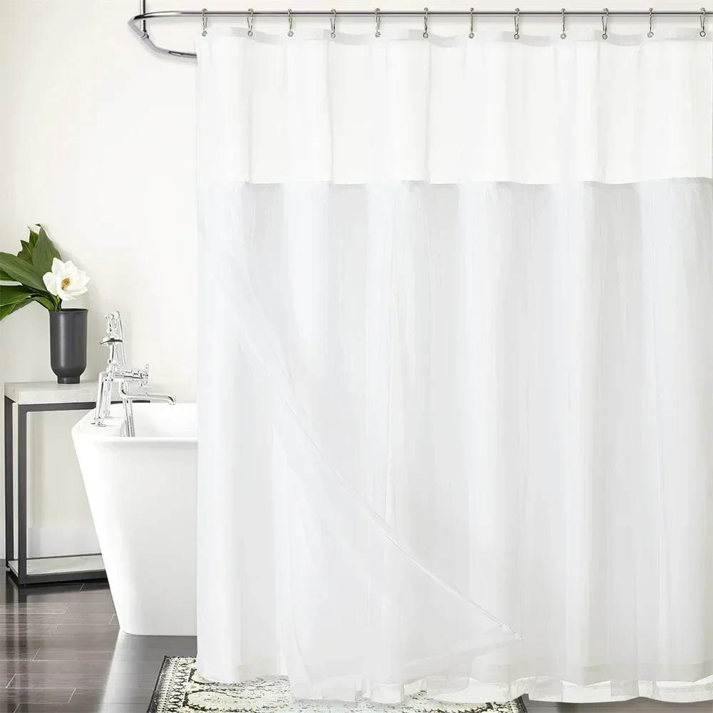 

RYB HOME Tropical Green Palm Leaves Bath Shower Curtain Spring Modern Waterproof Shower Curtain for Bathroom Bathtub