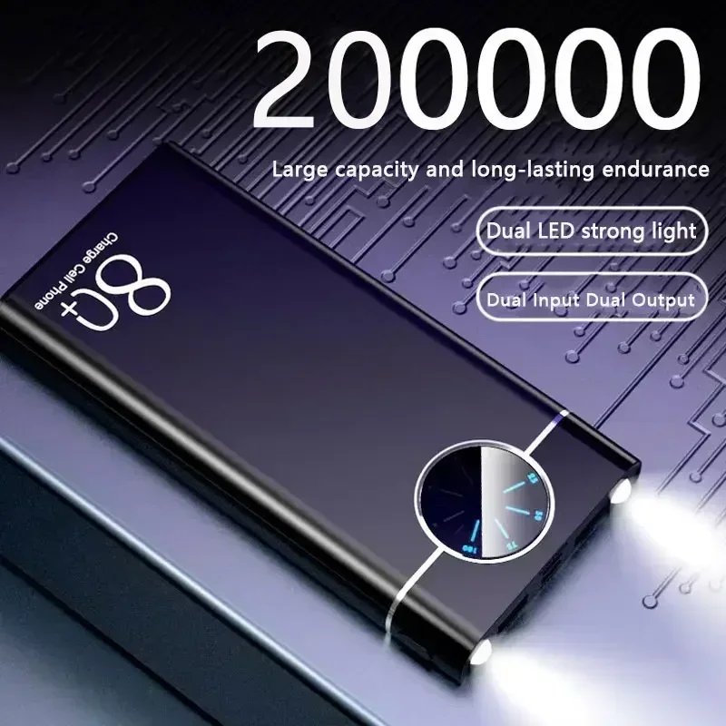 200000mAhPower Bank Super Fast Chargr PowerBank Portable Charger Digital Display External Battery Pack for iPhone Xiaomi Samsung
200000mAhPower Bank Super Fast Chargr PowerBank Portable Charger Digital Display External Battery Pack for iPhone Xiaomi Samsung