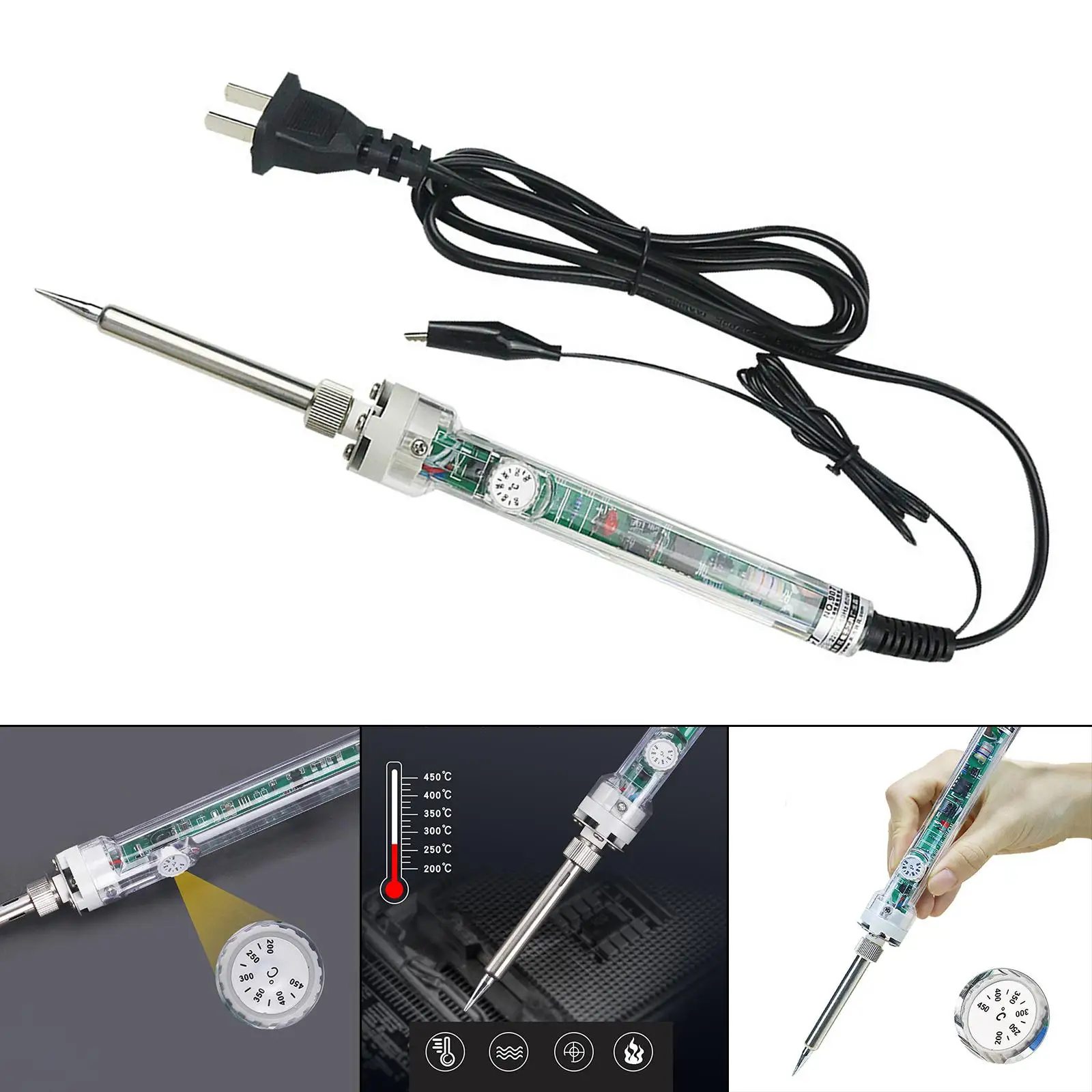 Welding Soldering Iron with Thermostatic Controlled And Lcd Screen Display, 60W Temperature Adjustable Welding Soldering Iron
Welding Soldering Iron with Thermostatic Controlled And Lcd Screen Display, 60W Temperature Adjustable Welding Soldering Iron