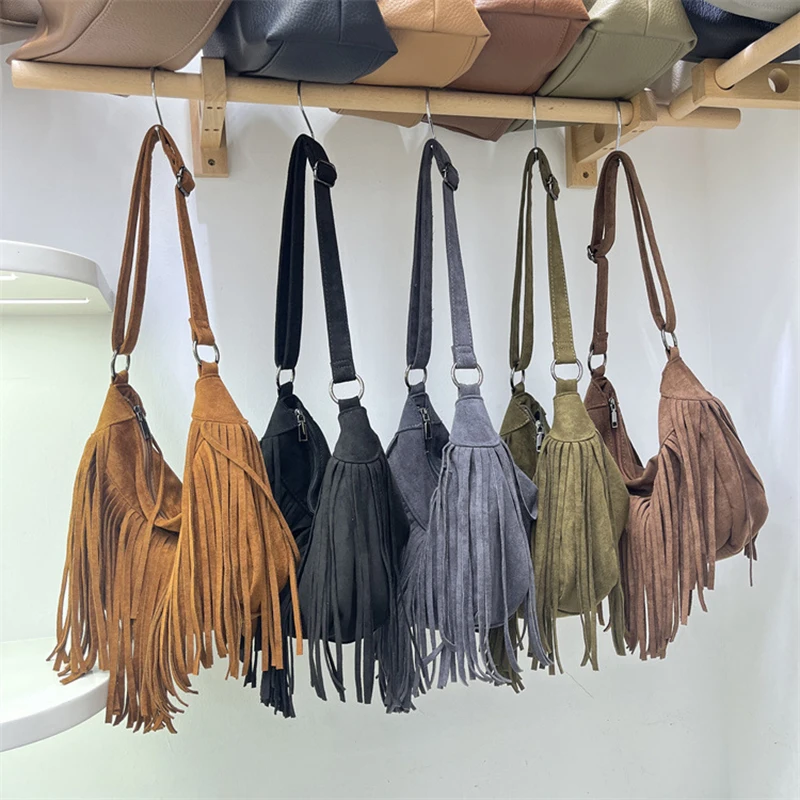 Large Capacity Suede Tassels Crossbody Bags for Women Autumn Individualistic Vintage Casual Versatile Shoulder Bag
Large Capacity Suede Tassels Crossbody Bags for Women Autumn Individualistic Vintage Casual Versatile Shoulder Bag