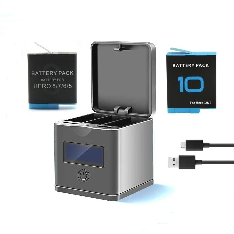 3 Way Box Charger LCD Screen Charging Case for Gopro Hero 5/6/7/8/9/10/11 Fully Decoded Battery USB Dual Charger Battery Charger
3 Way Box Charger LCD Screen Charging Case for Gopro Hero 5/6/7/8/9/10/11 Fully Decoded Battery USB Dual Charger Battery Charger