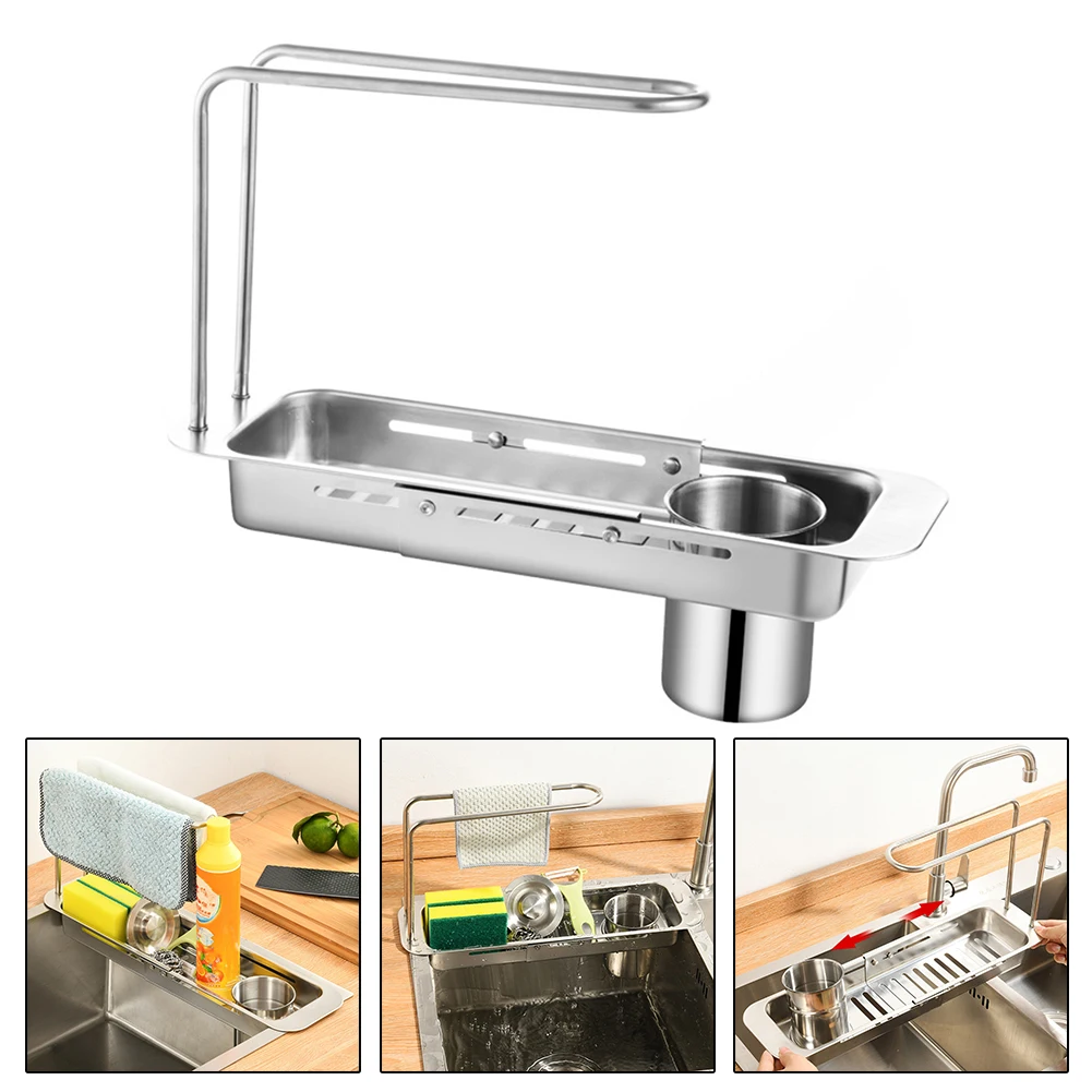 Kitchen Sink Organizer Telescopic Storage Shelf Drainer Rack Soap Sponge Towel For Quick Drying Of Sponges
Kitchen Sink Organizer Telescopic Storage Shelf Drainer Rack Soap Sponge Towel For Quick Drying Of Sponges