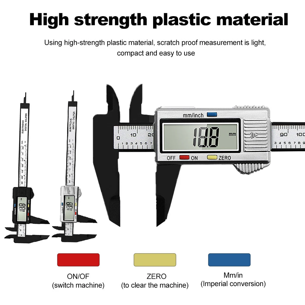 150mm Digital Caliper Electronic Plastic Calipers Vernier Measuring Tools Carpentry Tool Ruler Large Screen Pachometer Caliber
150mm Digital Caliper Electronic Plastic Calipers Vernier Measuring Tools Carpentry Tool Ruler Large Screen Pachometer Caliber