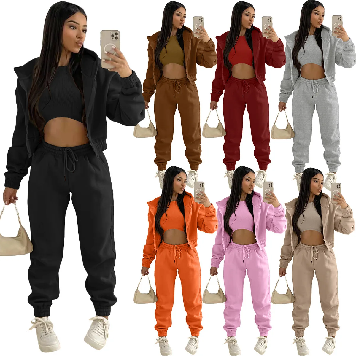 New Women Thick Tracksuit Oversized Hoodie and Pants Casual Sport Suit Winter 3 Piece Set 7 Colors Jogging Suit
New Women Thick Tracksuit Oversized Hoodie and Pants Casual Sport Suit Winter 3 Piece Set 7 Colors Jogging Suit