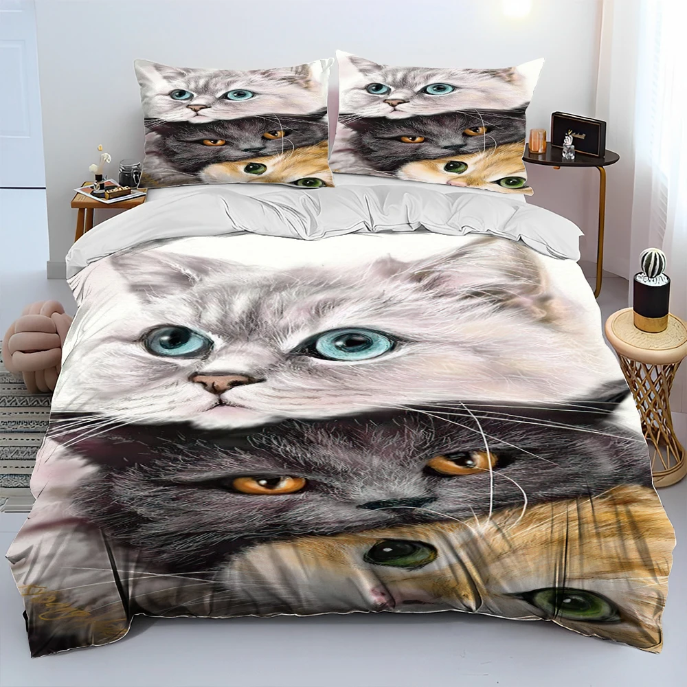 3D Cartoon Cute Cat Comforter Bedding Set,Duvet Cover Bed Set Quilt Cover Pillowcase,King Queen Size Bedding Set for Adult Kids
3D Cartoon Cute Cat Comforter Bedding Set,Duvet Cover Bed Set Quilt Cover Pillowcase,King Queen Size Bedding Set for Adult Kids