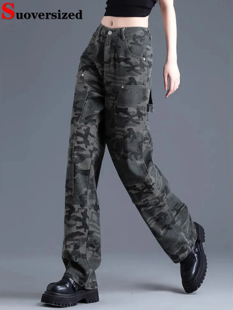 Camouflage High Waist Jeans Straight Pants Streetwear Women New Vaqueros Pantalones Baggy Vintage Army Green Denim Casual Calca
Camouflage High Waist Jeans Straight Pants Streetwear Women New Vaqueros Pantalones Baggy Vintage Army Green Denim Casual Calca