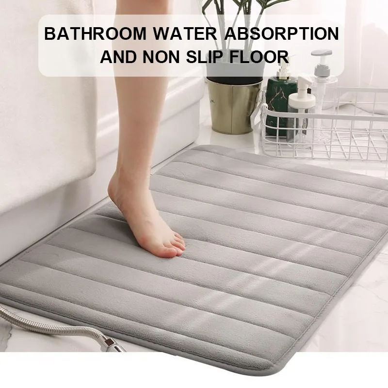 

Toilet Floor Mat Soft Fleece Mat Striped Non-slip Bath Mat Livingroom Microfiber Carpet Home Tub Sofa Alfombra Bathroom Area Rug