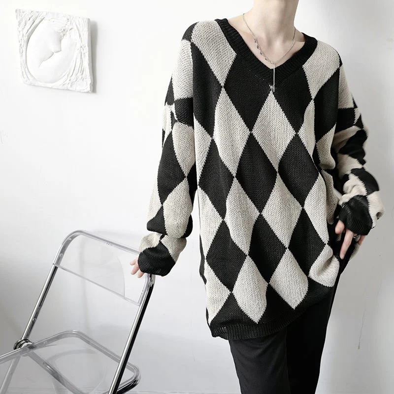 2022 Men's Loose V-neck Coats Lattice Printing Pullover Homme In Warm Wool Sweater High Quality Black/khaki Color Knitting
2022 Men's Loose V-neck Coats Lattice Printing Pullover Homme In Warm Wool Sweater High Quality Black/khaki Color Knitting
