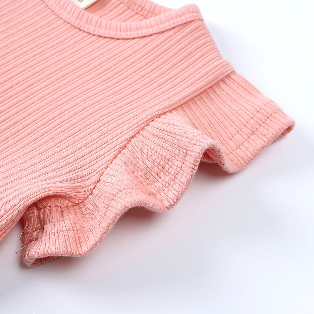Korean Style Summer Kids Bell Bottoms Cool Pleated Tops Casual Set Little Girl's Suit with Flying Sleeves Fashion Toddler Sets 6 Sd0cecd2148404b7b913e3a9d88d424b4I
