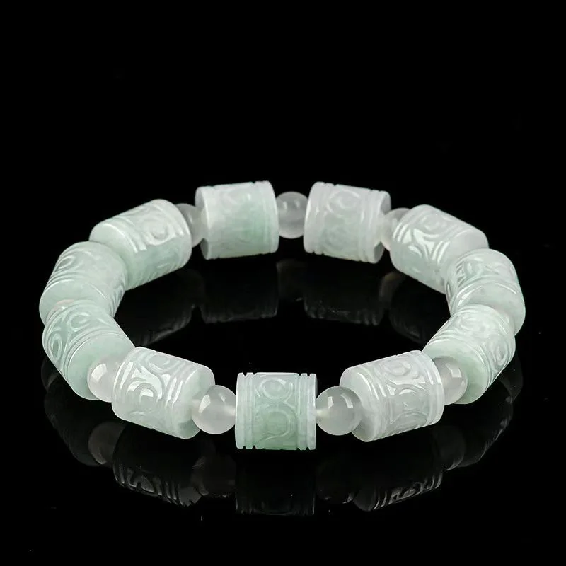 Natural Myanmar Jadeite Carved Flower Bucket Pearl Road Pass Hand Strand Ice Jade Bead Bracelet For Men's Gifts Women's Jewelry
Natural Myanmar Jadeite Carved Flower Bucket Pearl Road Pass Hand Strand Ice Jade Bead Bracelet For Men's Gifts Women's Jewelry