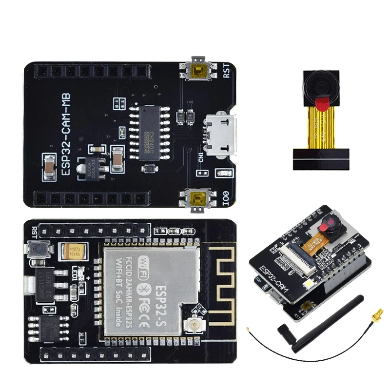 TZT ESP32-CAM-MB WIFI ESP32 CAM Bluetooth Development Board with OV2640 Camera MICRO USB to Serial Port CH340G Nodemcu
TZT ESP32-CAM-MB WIFI ESP32 CAM Bluetooth Development Board with OV2640 Camera MICRO USB to Serial Port CH340G Nodemcu
