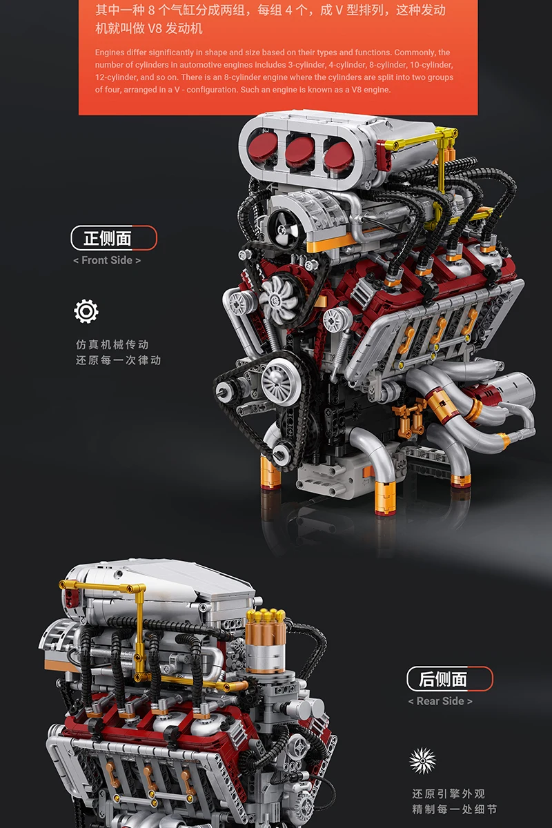 Y15001 Supercar V8 engine Model Building Block kits MOC bricks Block toys Motor drive Creative puzzle Toy for kid Birthday Gift Y15001 Supercar V8 engine Model Building Block kits MOC bricks Block toys Motor drive Creative puzzle Toy for kid Birthday Gift