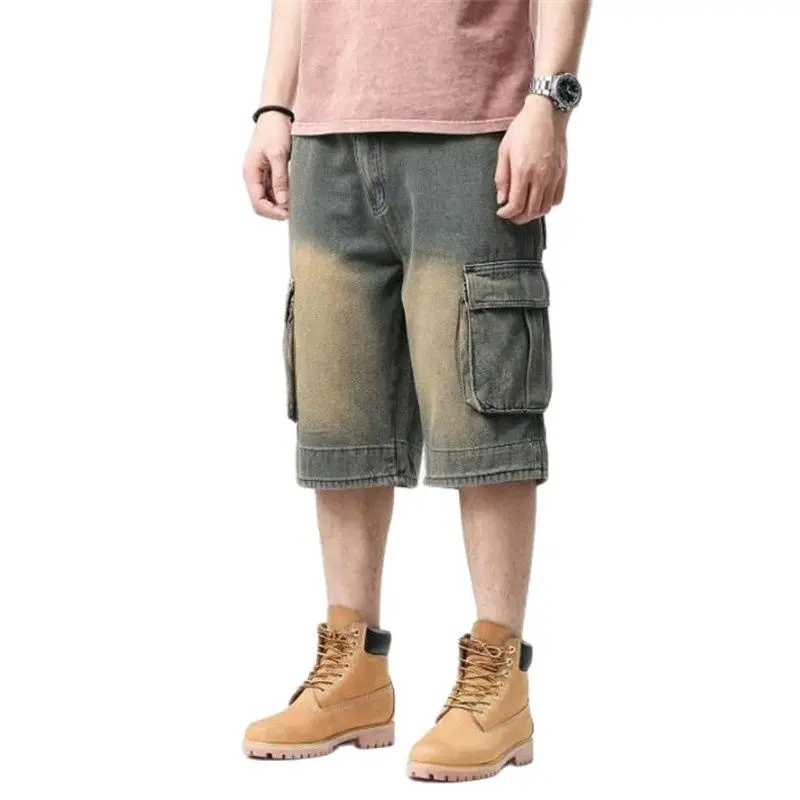 Tide Men Cropped Trousers Cargo Jeans Summer Plus Size HipHop Men's Board Short Loose Bottoms Denim Pants
Tide Men Cropped Trousers Cargo Jeans Summer Plus Size HipHop Men's Board Short Loose Bottoms Denim Pants