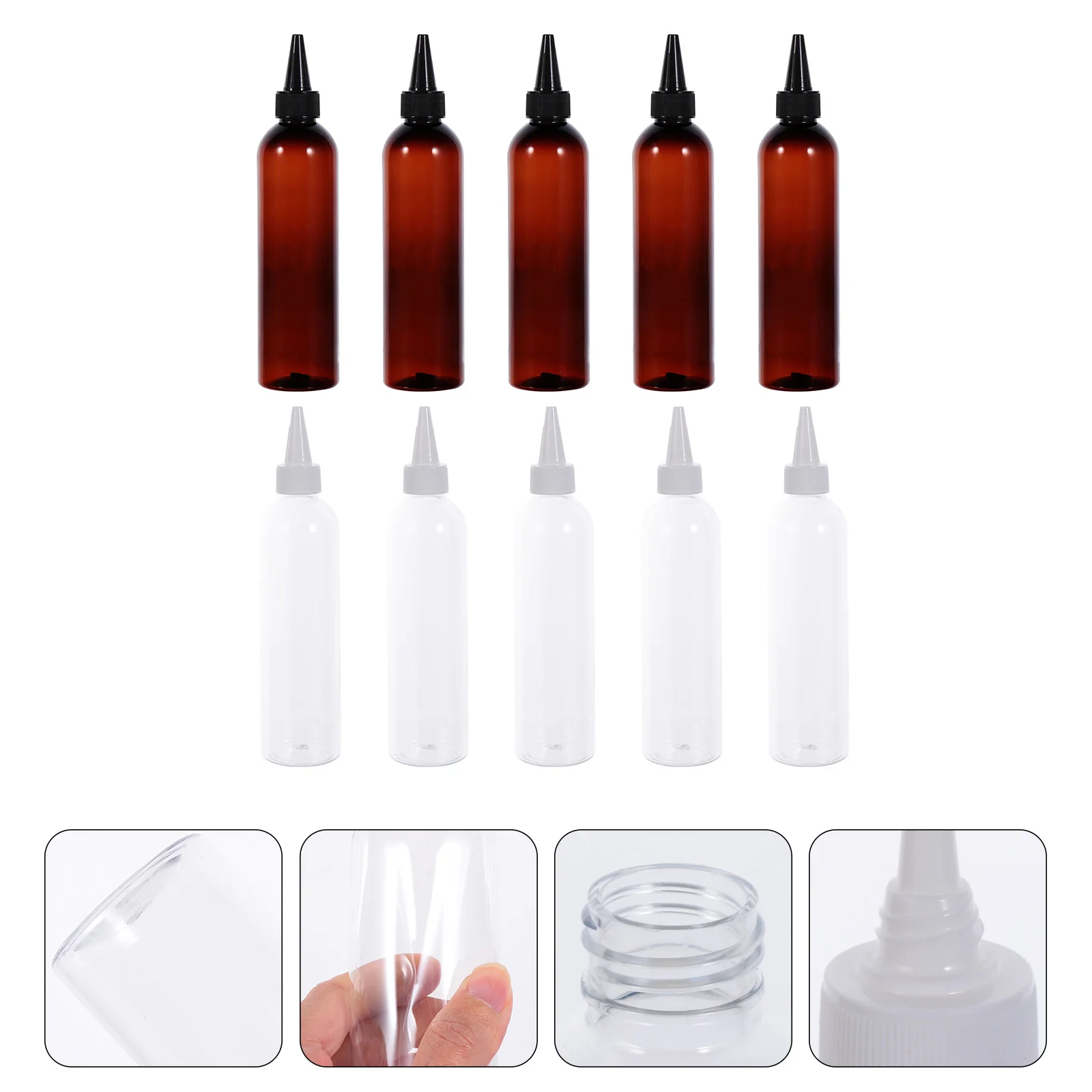 

10 Pcs Empty Bottle Lotion Refillable Holder Shampoo Travel Dispenser Hair Dye Bottles Pack Toiletry