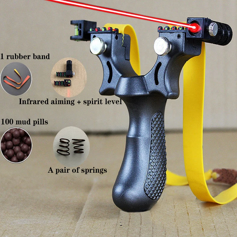 98k slingshot outdoor laser infrared aiming shooting slingshot sends mud particles to shoot birds and hit targets
98k slingshot outdoor laser infrared aiming shooting slingshot sends mud particles to shoot birds and hit targets