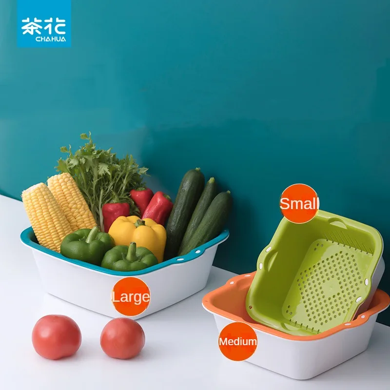 

CHAHUA кухонная корзина для мытья: идеальная сливная корзина для овощей и фруктов для легкой очистки и закрепления