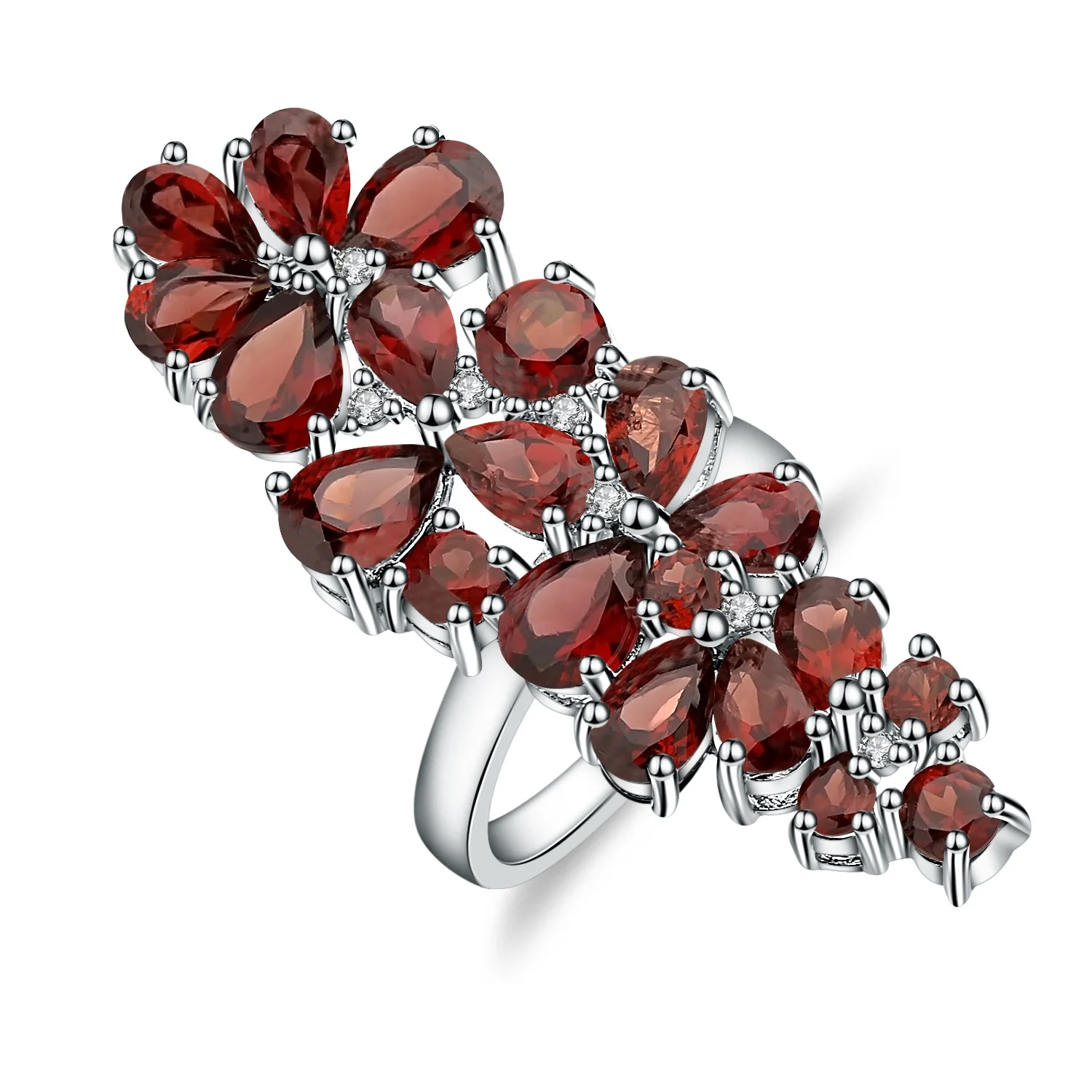 

A3163 Abiding Custom Natural Red Garnet 925 Sterling Silver Gemstone Ring Wholesale Jewelry For Women