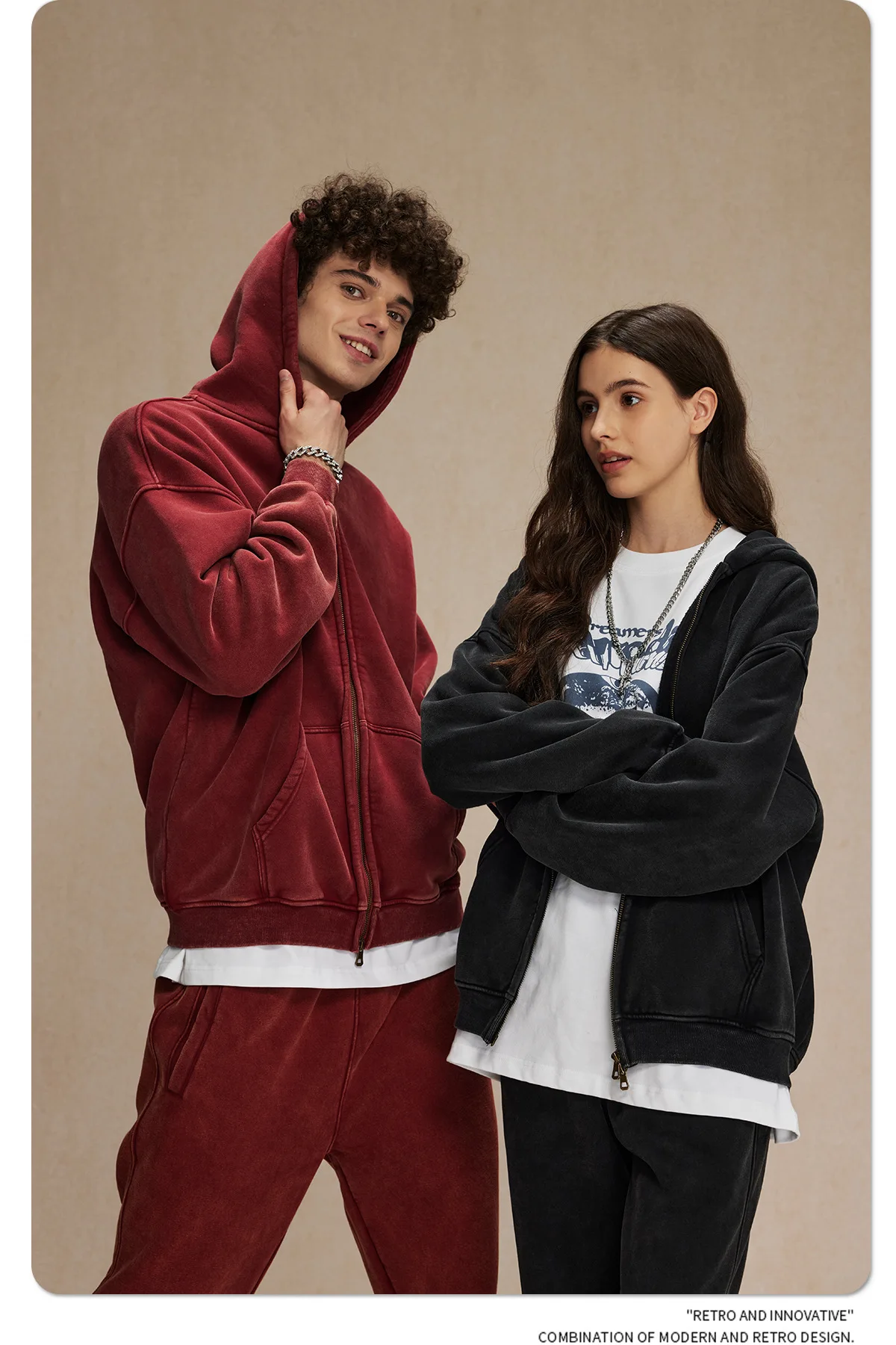 IEFB Men's Wear Wax Printing Vintage Male Hoodies Oversized Loose Zipper Water Washed Plush Sweatshirt Trendy New 9C9349 56 Sd0d42642824d43398f8dd3fa00ad44f6n