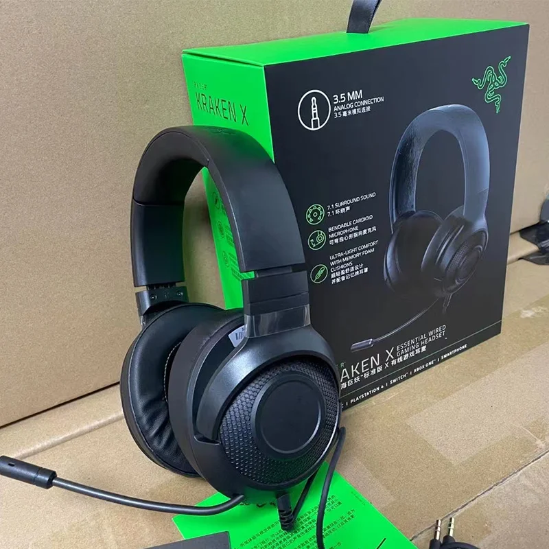 Wired Headphones for Razer Kraken X Essential Wired Gaming Headset Earphone 7.1 Surround Sound 3.5mm Bendable Microphone
Wired Headphones for Razer Kraken X Essential Wired Gaming Headset Earphone 7.1 Surround Sound 3.5mm Bendable Microphone
