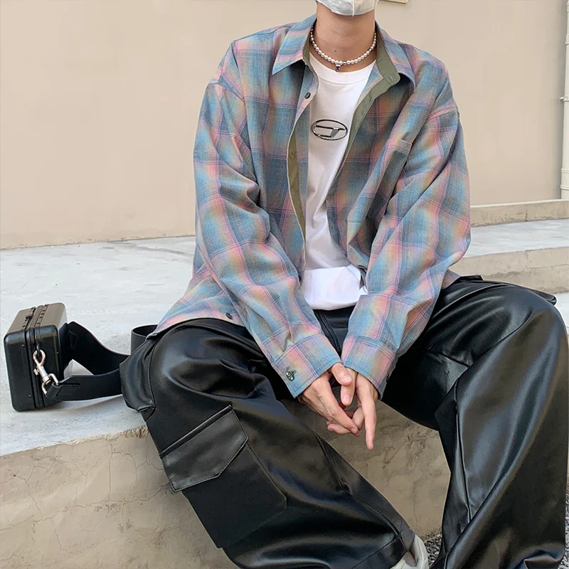 Colorful Plaid Shirt Men Fashion Vintage Shirt Men Streetwear Loose Long Sleeved Shirt Mens Oversized Casual Shirts M-2XL
Colorful Plaid Shirt Men Fashion Vintage Shirt Men Streetwear Loose Long Sleeved Shirt Mens Oversized Casual Shirts M-2XL