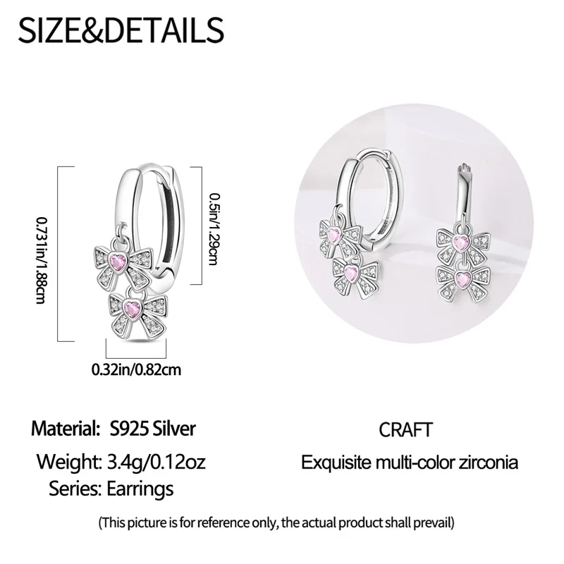 Women's 925 Sterling Silver Bow Princess Powder Sparkling Zircon Trendy Earrings Fit For Wedding Party Exquisite Jewelry 5 Mallzona Sd0d7411190f942b682145c5ead6590f1R Women's 925 Sterling Silver Bow Princess Powder Sparkling Zircon Trendy Earrings Fit For Wedding Party Exquisite Jewelry Mallzona
