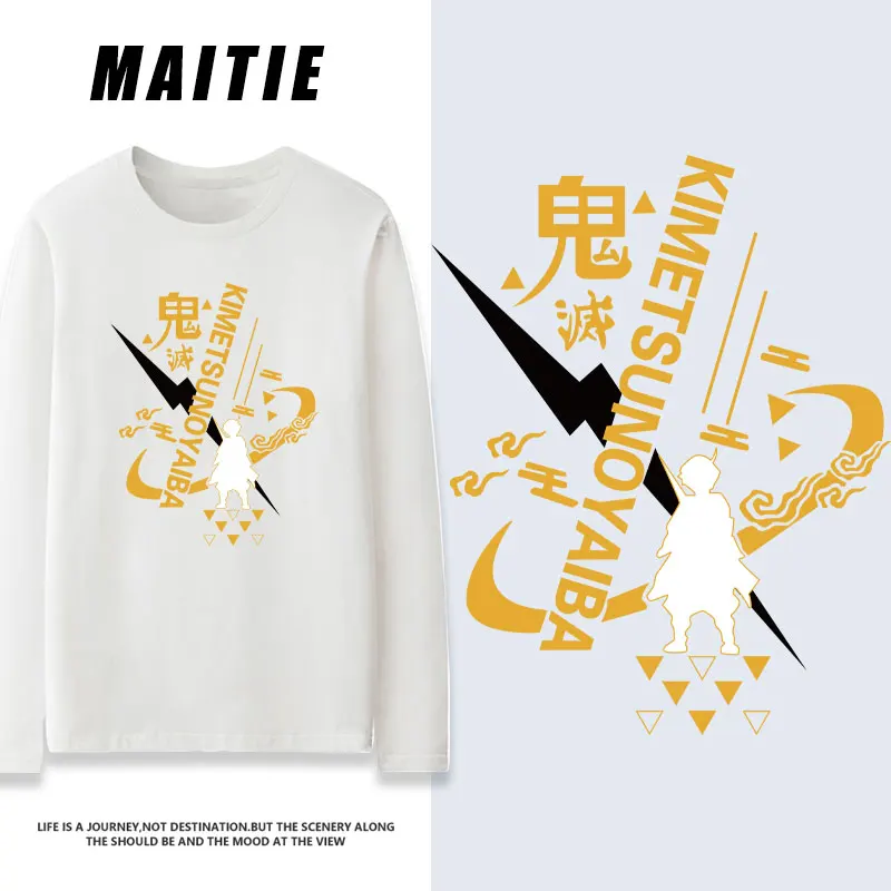 

GHOST KILL BLADE ANIMATION CO-BRANDED LONG SLEEVE T-SHIRT MALE AUTUMN PURE COTTON INS ALL MATCH NICHE DESIGN SENSE CLOTHES