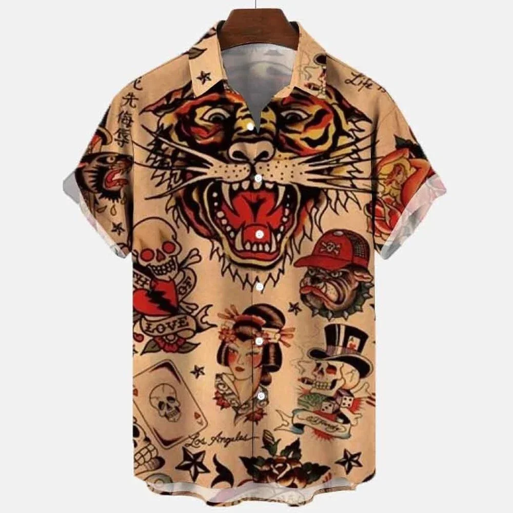 3D Myth Retro Animal Men's Hawaiian Shirts Lapel Men's Shirt Summer Shirts Lionfish Dragon Print Short Sleeve Loose Tops
3D Myth Retro Animal Men's Hawaiian Shirts Lapel Men's Shirt Summer Shirts Lionfish Dragon Print Short Sleeve Loose Tops
