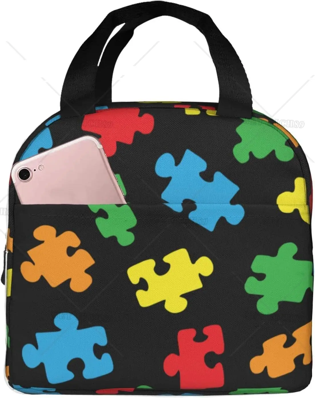Colorful Puzzle Waterproof Lunch Bag Insulated Lunch Box Reusable Organizer Holder Cooler Tote Bag for Women Men
Colorful Puzzle Waterproof Lunch Bag Insulated Lunch Box Reusable Organizer Holder Cooler Tote Bag for Women Men