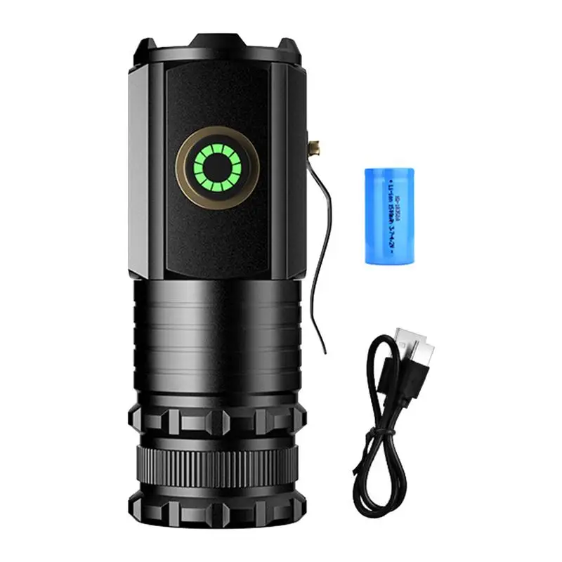 

Rechargeable LED Flashlights Three-Eyed Design Bright Flashlight Water Resistant Compact Drop Resistant Small Flashlight With