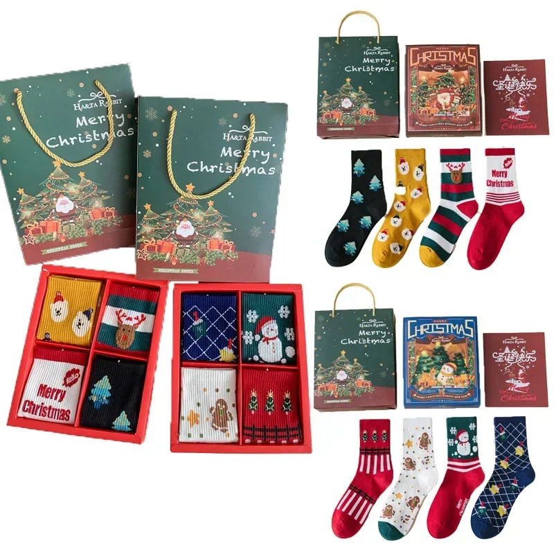 4 Pairs Christmas Box Packing Socks Women Girls Cotton Kawaii Cartoon Snowman Elk Funny Sock New Year Socks Set Xmas Toys Gift
4 Pairs Christmas Box Packing Socks Women Girls Cotton Kawaii Cartoon Snowman Elk Funny Sock New Year Socks Set Xmas Toys Gift