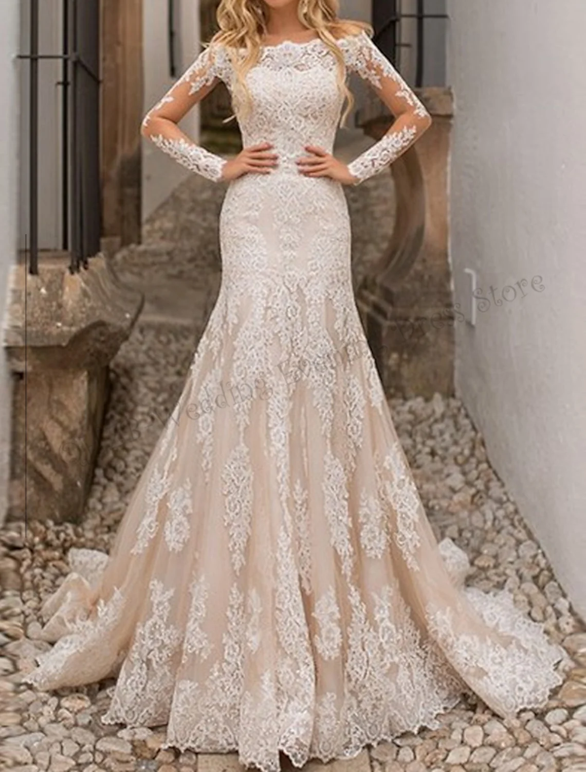 Elegant Long Sleeve Off ShoulderSweep / Brush Train Mermaid / Trumpet Lace Woman Wedding Dresses Bridal Engagement Party
Elegant Long Sleeve Off ShoulderSweep / Brush Train Mermaid / Trumpet Lace Woman Wedding Dresses Bridal Engagement Party