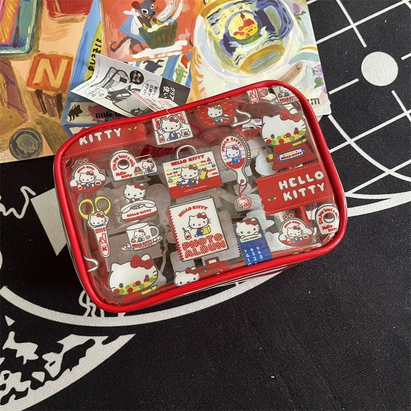 Kawaii Hello Kitty Portable Storage Bag Girl Heart PVC Transparent Large Capacity Makeup Bag Waterproof Portable Wash Bag
Kawaii Hello Kitty Portable Storage Bag Girl Heart PVC Transparent Large Capacity Makeup Bag Waterproof Portable Wash Bag