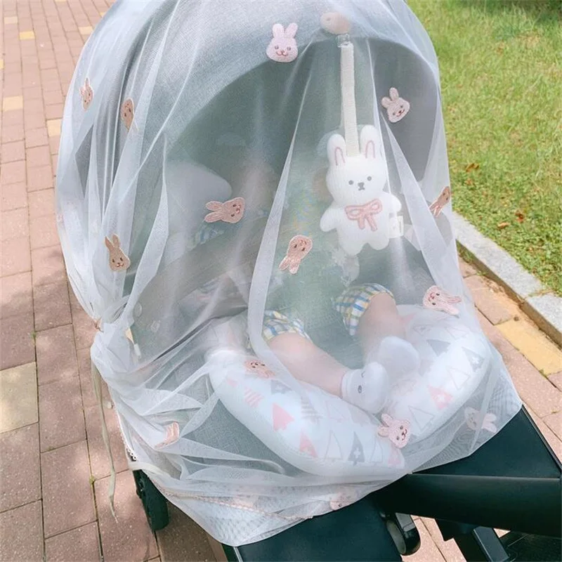 

Korean Bear Baby Stroller Mosquito Net Mesh Fly Insect Shield Protection Summer Sunscreen Carriage Cover Pram Netting Accessory