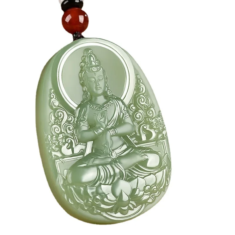 100% Natural Handmade hand-carve Natural jade, blue and white jade, Guanyin men's Pendant
100% Natural Handmade hand-carve Natural jade, blue and white jade, Guanyin men's Pendant