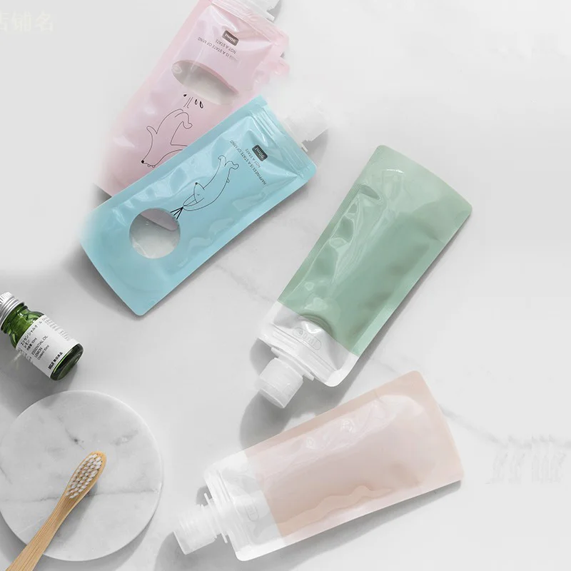 

90ml Dispenser Bag Liquid Lotion Portable Collapsible Packaging Bag Reusable Leak-Proof For Shampoo Cosmetic Storage Container