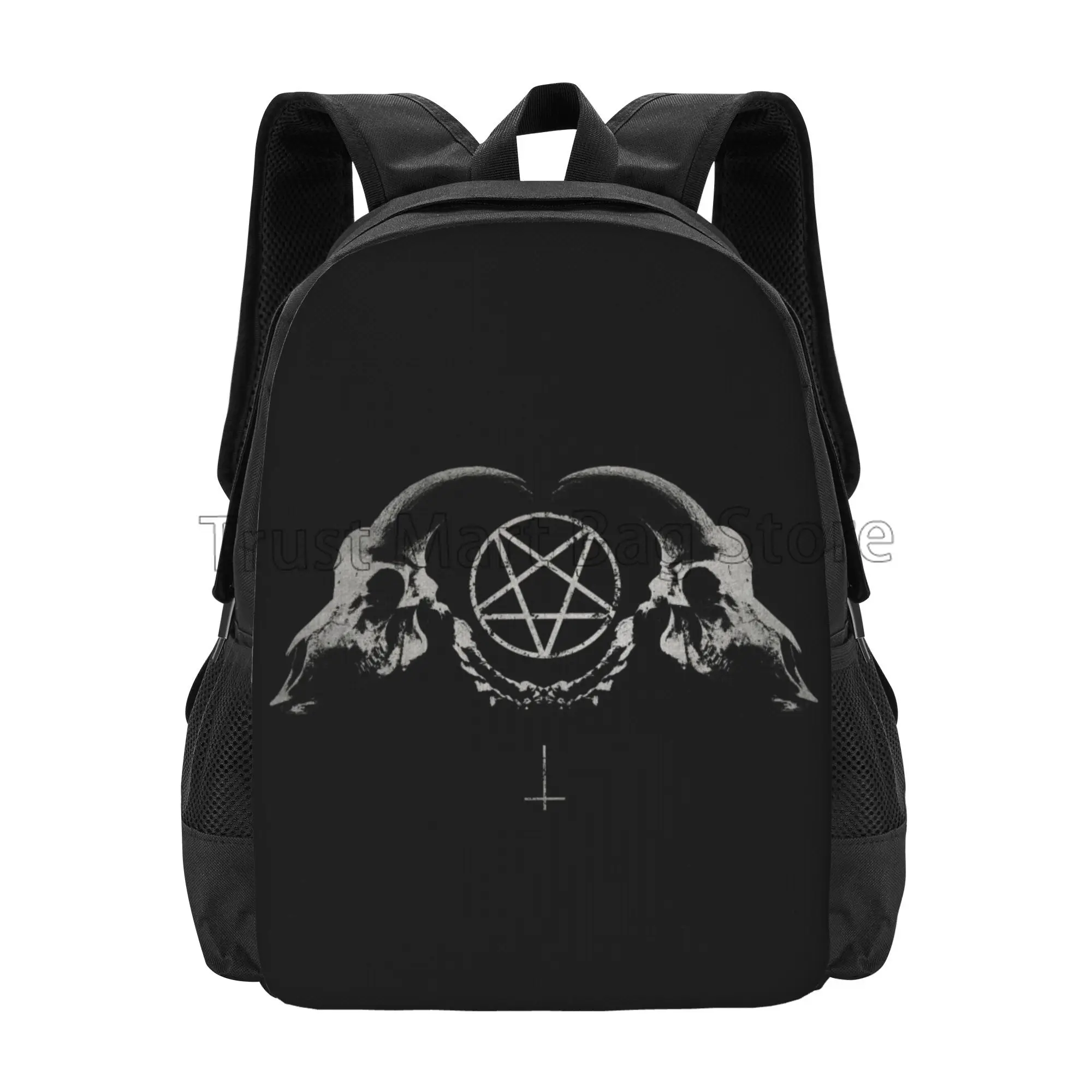 

Pentagram Satantic Occult Church of Satan Goat Goth Backpack Casual Daypack Lightweight Travel Bag Middle College School Bookbag