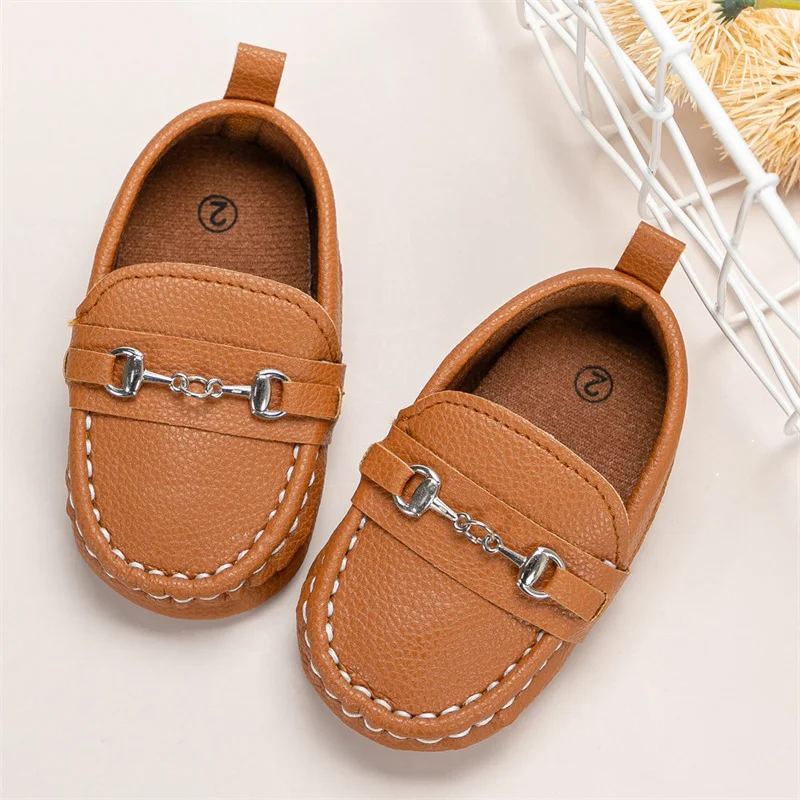 Casual Baby Shoes Autumn Metal Chain Leather Loafers Toddler Baby Walkers Soft Sole Non-slip Kids Shoes for Boy Peas Shoes Flats
Casual Baby Shoes Autumn Metal Chain Leather Loafers Toddler Baby Walkers Soft Sole Non-slip Kids Shoes for Boy Peas Shoes Flats