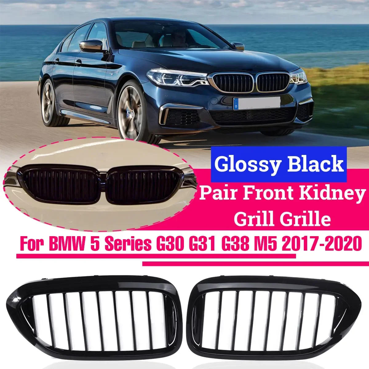 Глянцевый матовый черный Передний решетчатый гриль для BMW 5 серии G30 G31 G38 M5 2017-2020 51137390864 51137390865 51137390866
Глянцевый матовый черный Передний решетчатый гриль для BMW 5 серии G30 G31 G38 M5 2017-2020 51137390864 51137390865 51137390866