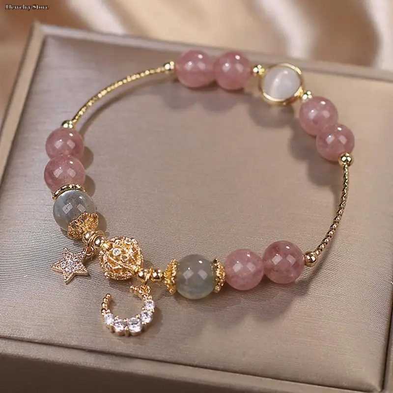 Exquisite Pink Crystal Bracelets For Women Cute Star Moon Opal Zircon Bracelet Metal Chain Beads Bracelet Girlfriend Sister Gift
Exquisite Pink Crystal Bracelets For Women Cute Star Moon Opal Zircon Bracelet Metal Chain Beads Bracelet Girlfriend Sister Gift