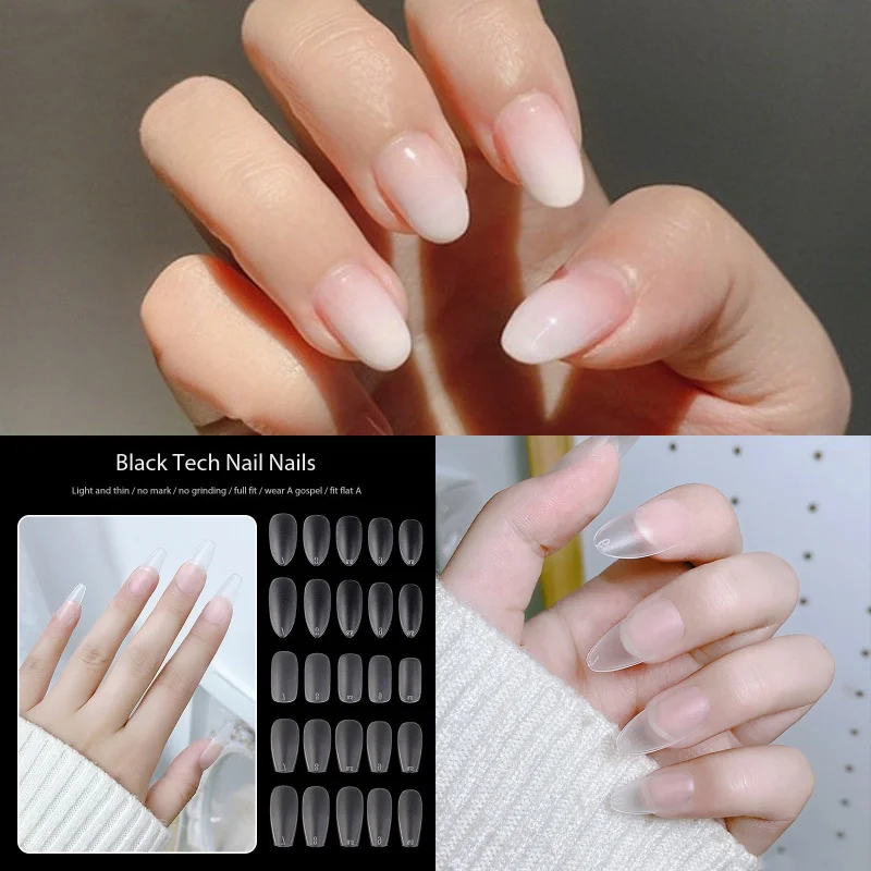 

Nail Decoration Matte False Nail Tablets Folded and Traceless Full Apply Trapezoidal Short Round Short T Almond Nail Tablets