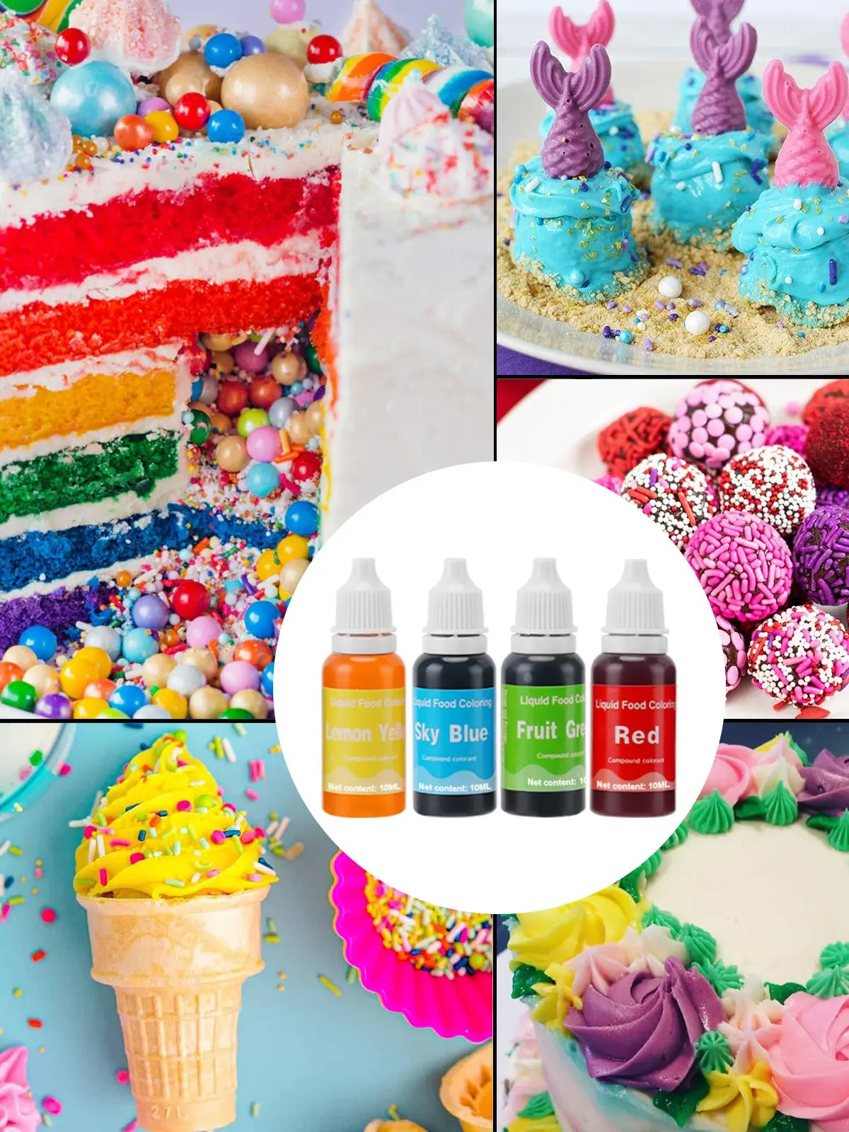 Food Coloring Compound Cake Pastry Cookies Sugar Fondant Cream Baking DIY Craft Pigment for Cake Decoration Tool Frosting Icing
Food Coloring Compound Cake Pastry Cookies Sugar Fondant Cream Baking DIY Craft Pigment for Cake Decoration Tool Frosting Icing