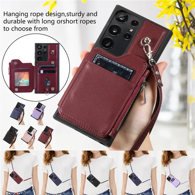 Lanyard Leather Wallet Card Phone Case for Samsung Galaxy S23 Ultra S22 Pro S21 A54 A14 A53 A13 A52S Wrist Rope Flip Stand Cover
Lanyard Leather Wallet Card Phone Case for Samsung Galaxy S23 Ultra S22 Pro S21 A54 A14 A53 A13 A52S Wrist Rope Flip Stand Cover