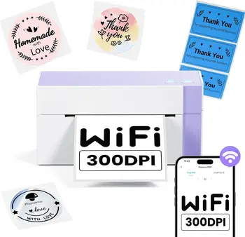 Phomemo 무선 WiFi 열 라벨 프린터, 300DPI, 4x6, 소규모 비즈니스 배송 패키지용