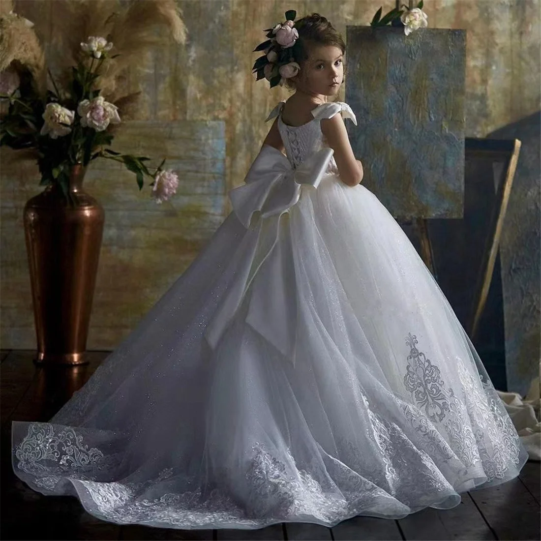 Girl Dresses White Fluffy Tulle Bow Decal Sleeveless Wedding Birthday Party Elegant Child Bridesmaid First Communion Dress
Girl Dresses White Fluffy Tulle Bow Decal Sleeveless Wedding Birthday Party Elegant Child Bridesmaid First Communion Dress